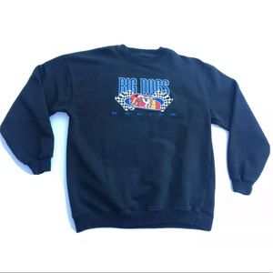 BIG DOGS Racing Men's Blue Crewneck Sweater Sz XL